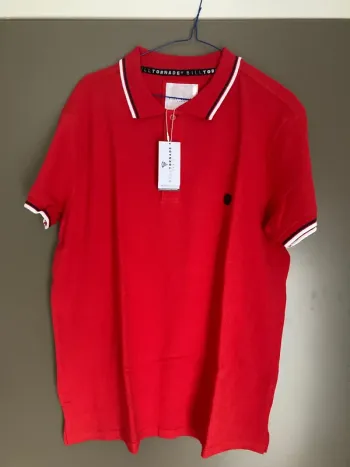 Polo homme manches courtes rouge XL Bill Tornade