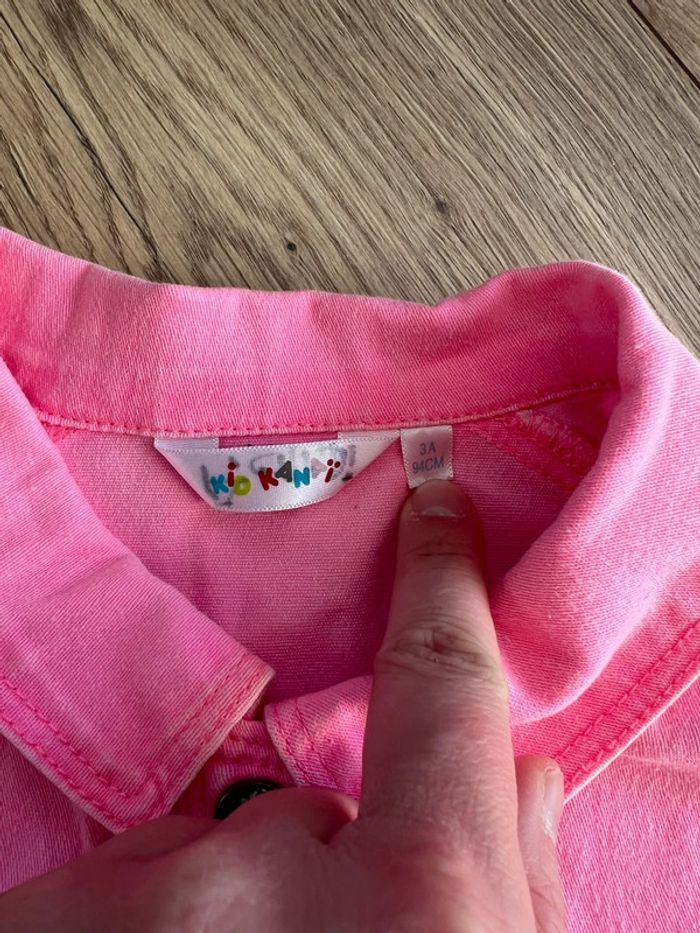 Veste courte demi-saison rose fluo fille 3 ans - photo numéro 6