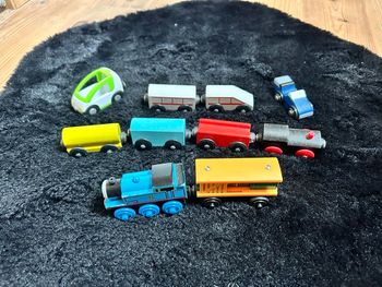 Lot train en bois 