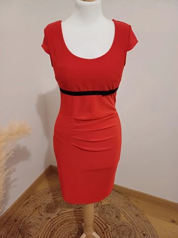 Robe rouge chic moulante Made In Italy taille XS 34