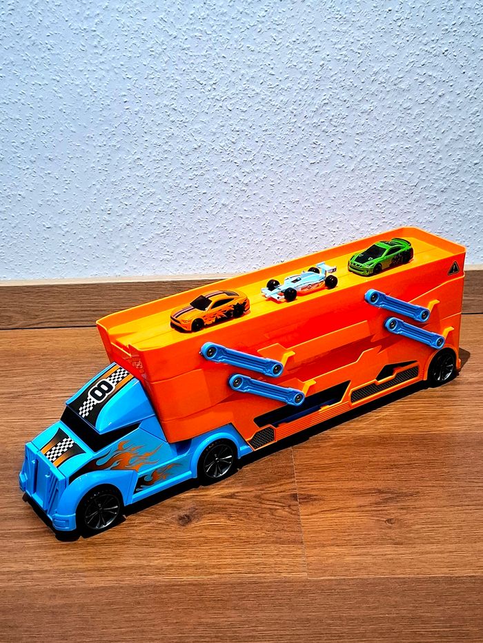 Camion Super Wheelz – transporteur + 3 véhicules