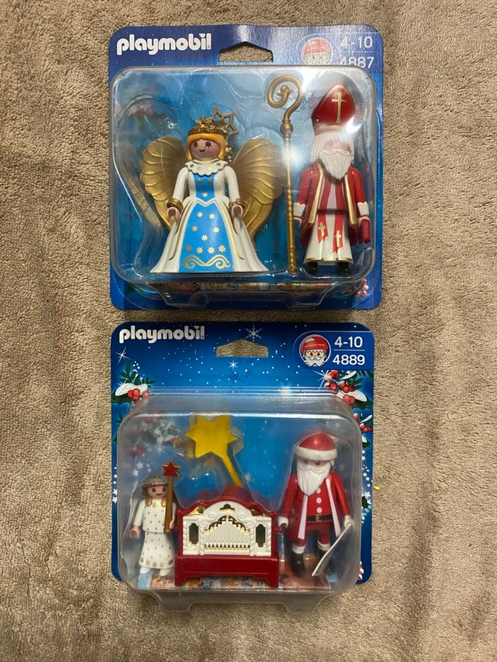 Lot de 2 Playmobil pere noël / ange Nicolas neufs - photo numéro 2