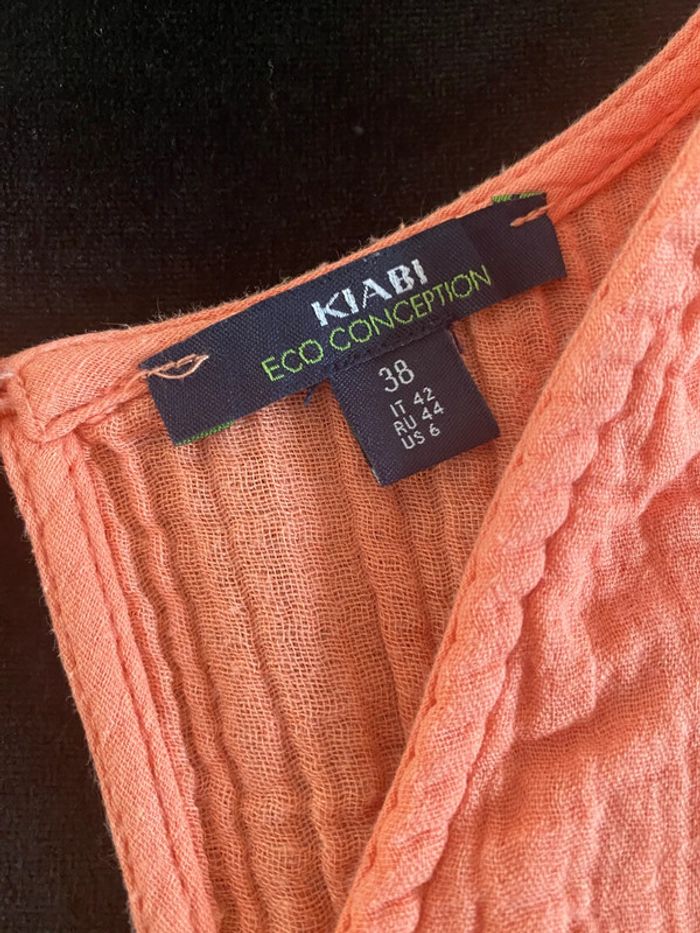 Combi short corail Kiabi Eco Conception en gaze de coton taille 38 - photo numéro 5
