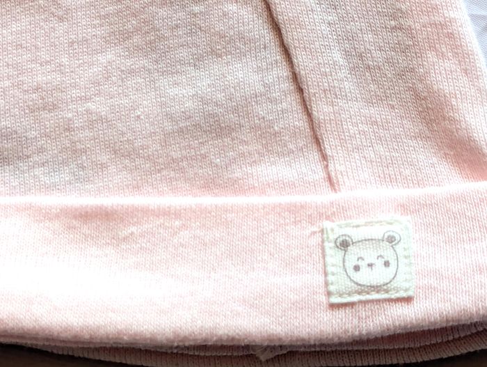 Bonnet Mes Petits Cailloux Rose Dessin Carré Tête Ourson Faune Accessoire Petits Enfants Bébés - photo numéro 2