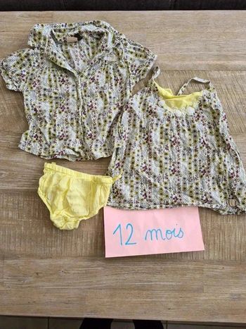 Lot 3 pieces ikks 12 mois fille ete .
