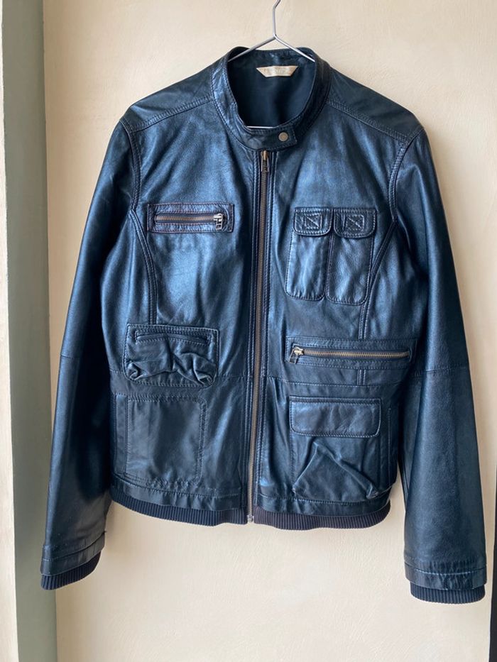 Veste en cuir perfecto noire Promod M/L - photo numéro 2