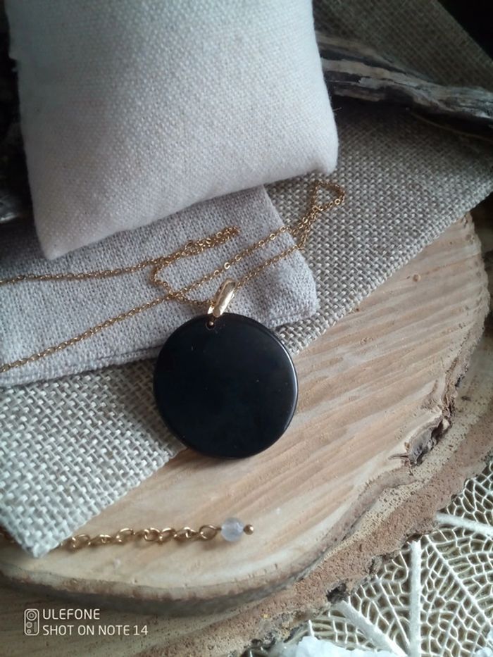 Collier en pierre de quartz fumé réversible - photo numéro 3