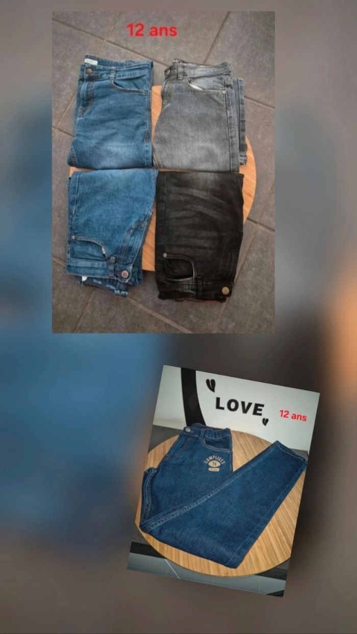 5 jeans garcon taille 12 ans - photo numéro 2