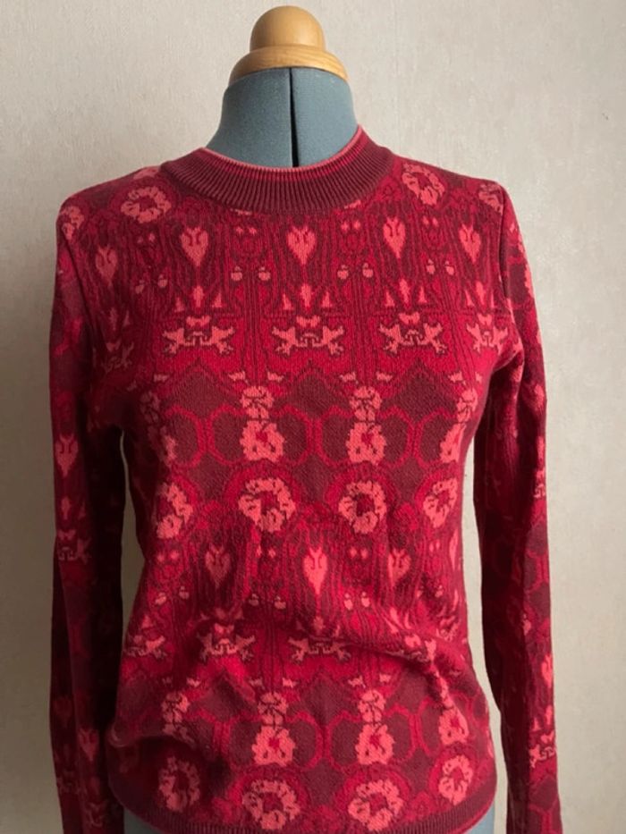 Pull jaquard rouge - photo numéro 2