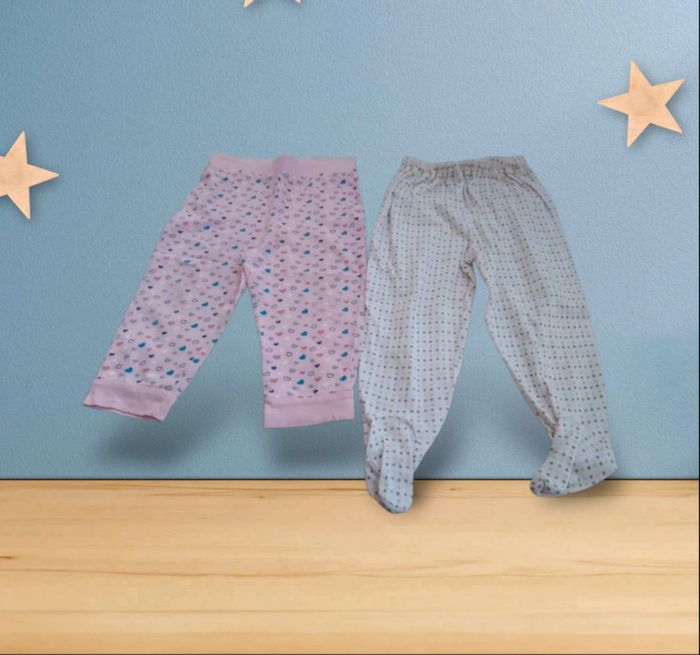 Lot de 2 bas de pyjamas fille 18 mois et 24 mois