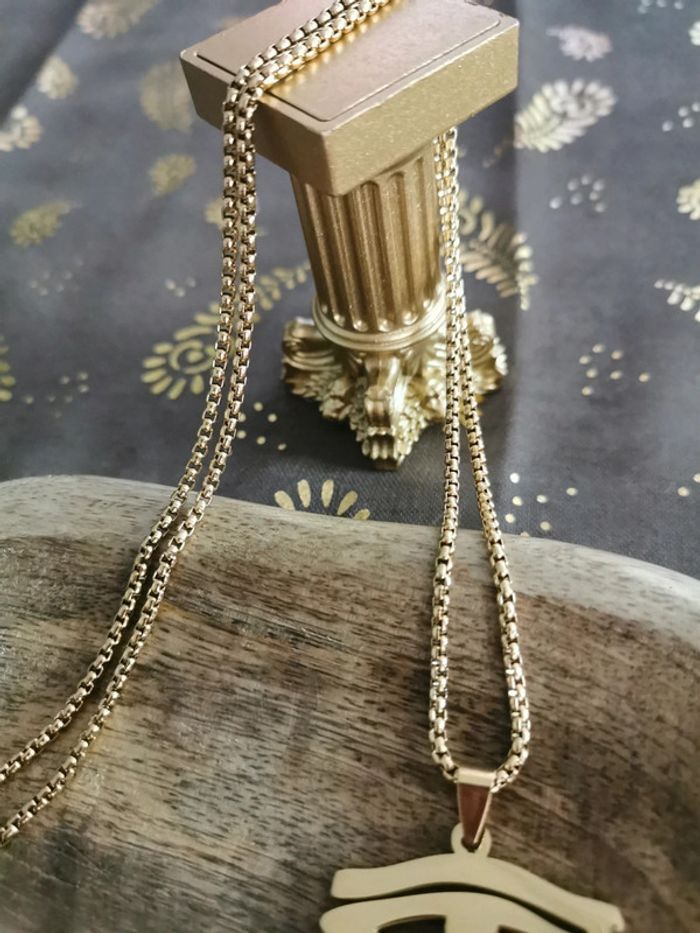 Collier et pendentif spirituel égyptien œil d horus - photo numéro 3