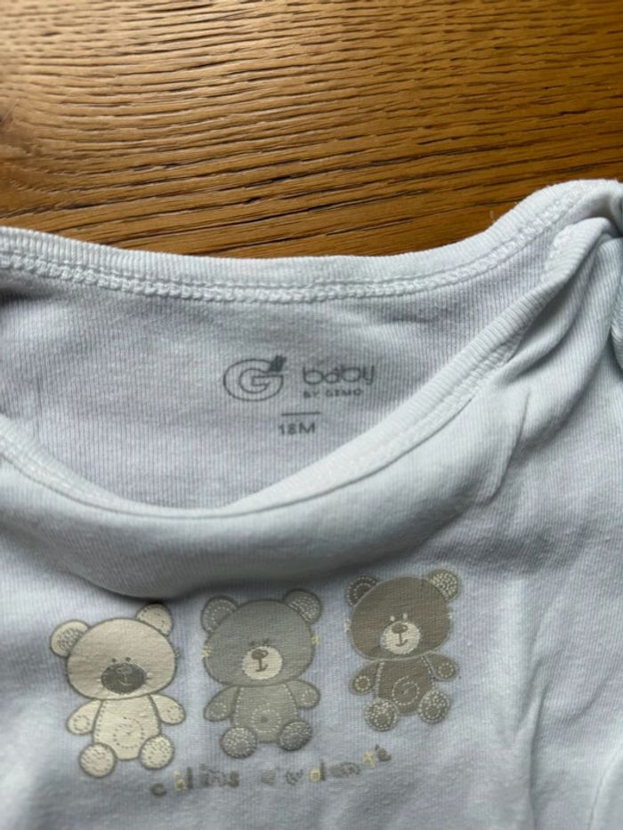 T-shirt Blanc Gemo Bébé 18 Mois Manches Courtes – Très Bon État – Réduction sur Lot - photo numéro 3