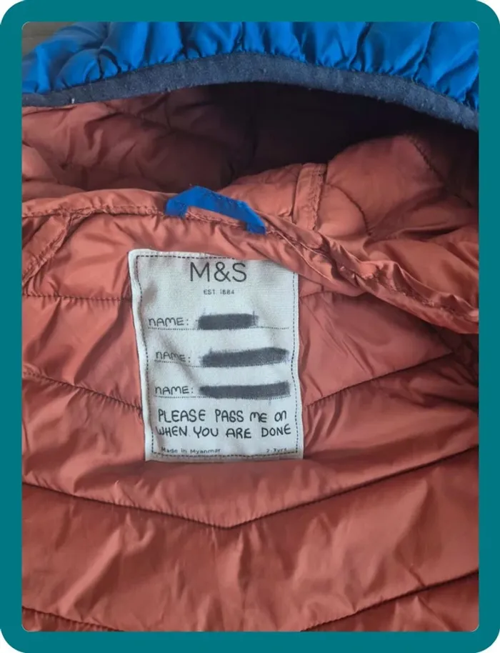 Doudoune M&S Bleue 2-3ans - photo numéro 3
