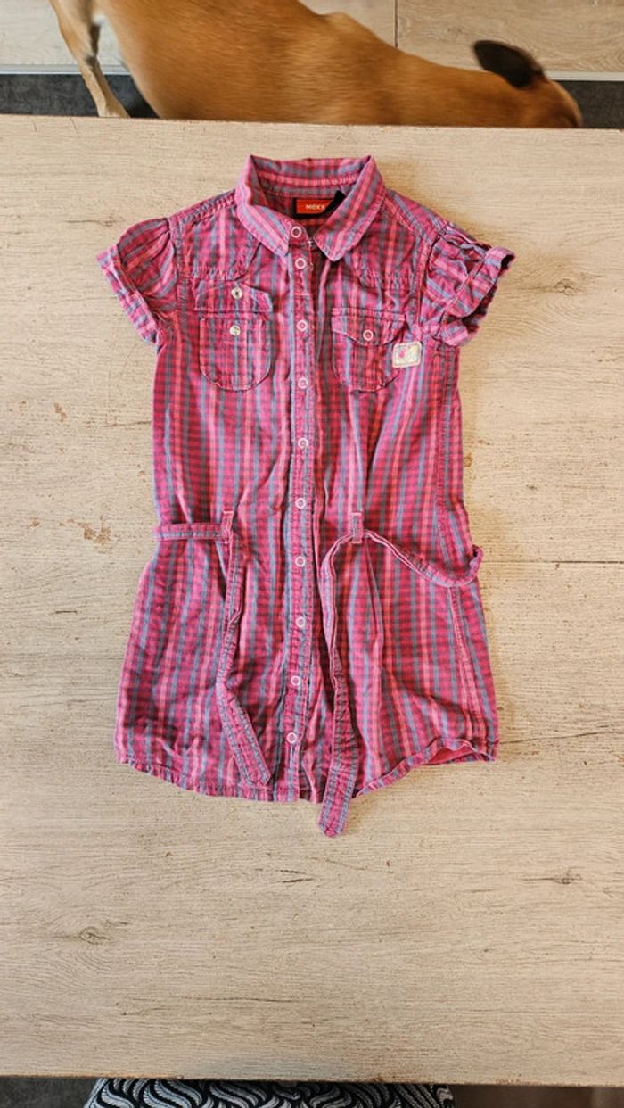 Robe courte à manches courtes, à carreaux, Mexx, 7 ans, nickel - photo numéro 2
