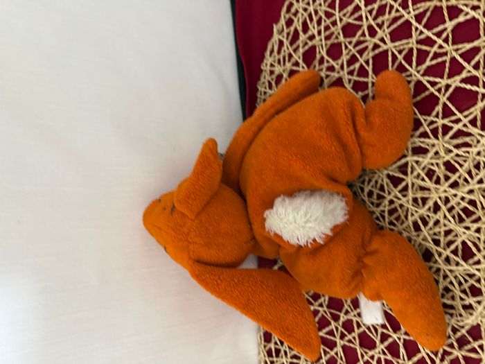 Peluche Lapin KIK. ERIK.I Orange et blanc poils ras 32 cm - photo numéro 2