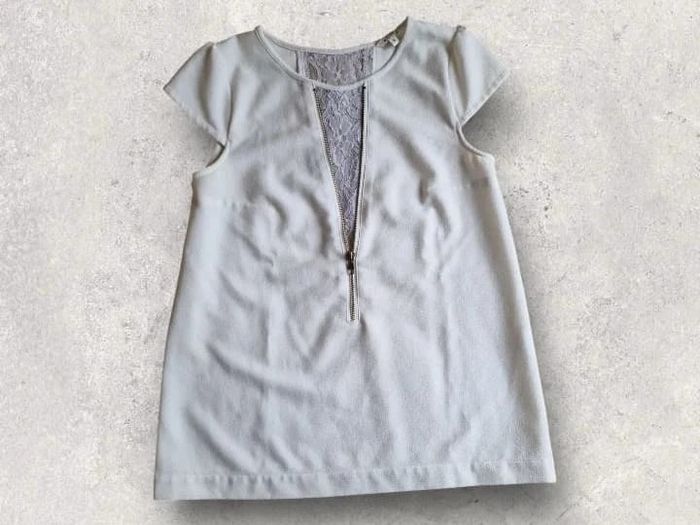 Top fluide écru Clo&se a zip et dentelle taille S