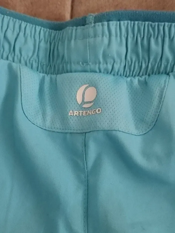 Short de tennis Artengo bleu clair garçon 8-9 ans - photo numéro 9