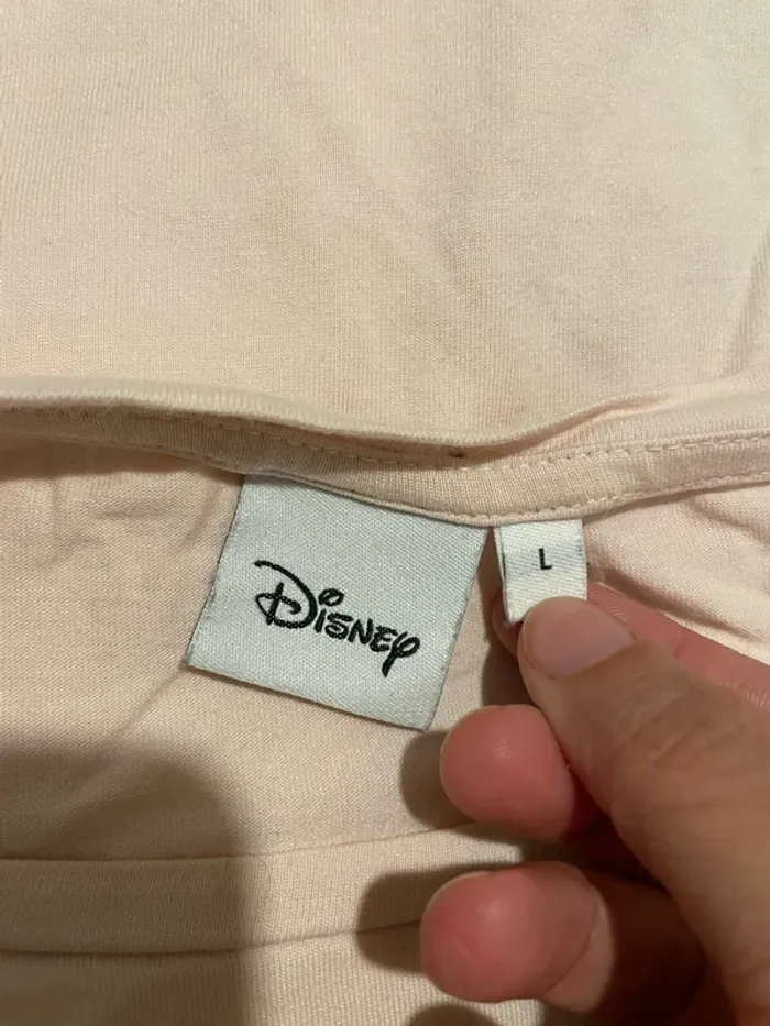 T-shirt à manches courtes oversize rose clair motif Mickey noir Disney taille L - photo numéro 5