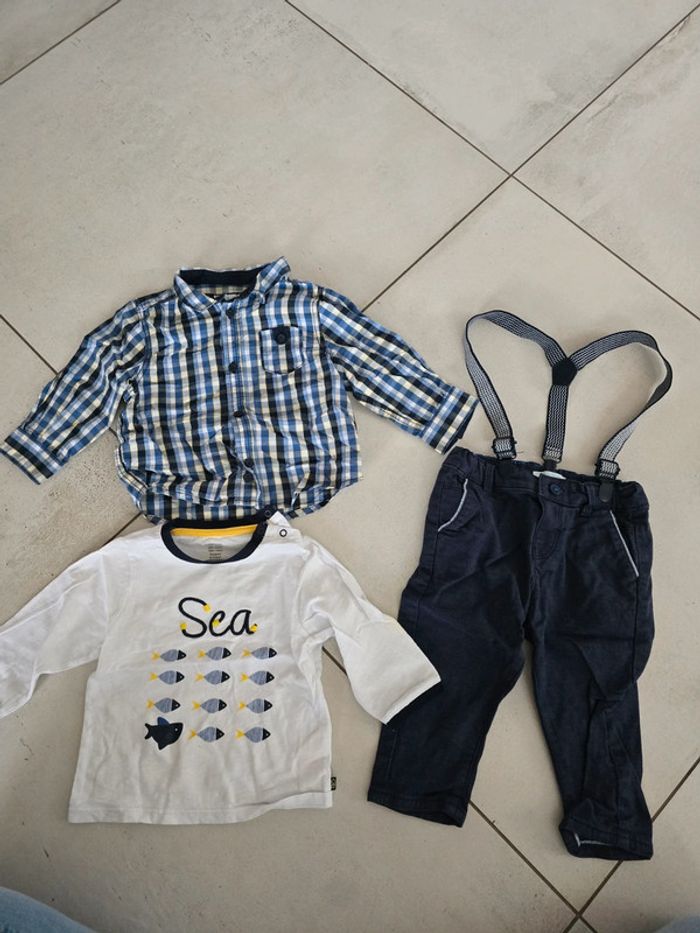 Ensemble chemise/tshirt/pantalon