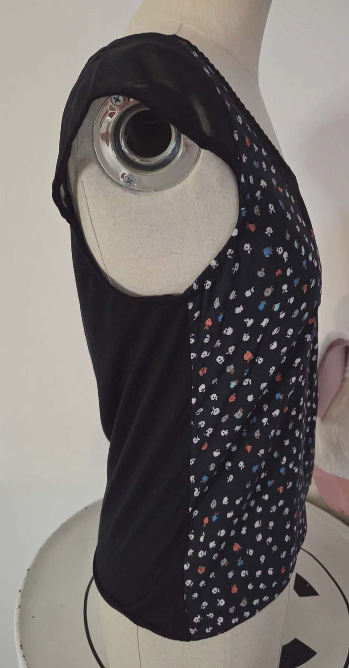 NAF NAF – Top Fluide Imprimé & Voile Transparent – Taille S – Élégant & Féminin - photo numéro 8