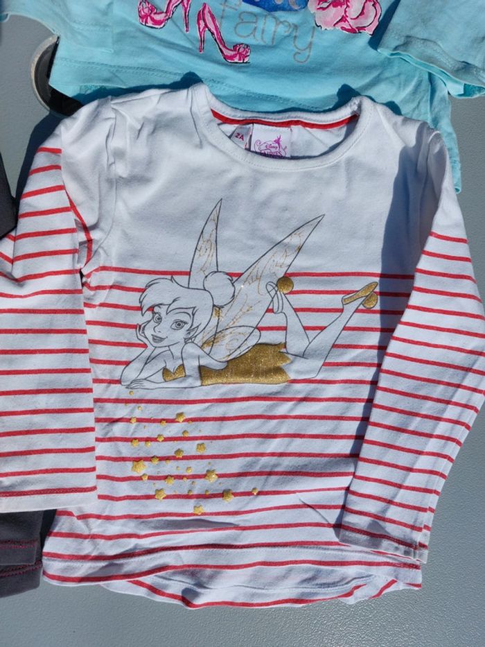 Lot 3 t-shirts manches longues 1 sous pull disney - photo numéro 3