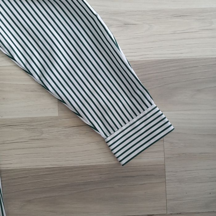 Chemise homme à manches longues blanc à rayures vertes C&A taille M - photo numéro 5
