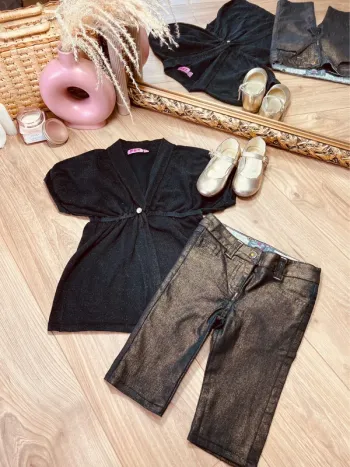 Taille 6 ans tenue de fête fille orchestra Kiabi noir doré * scintillant * 🩷
