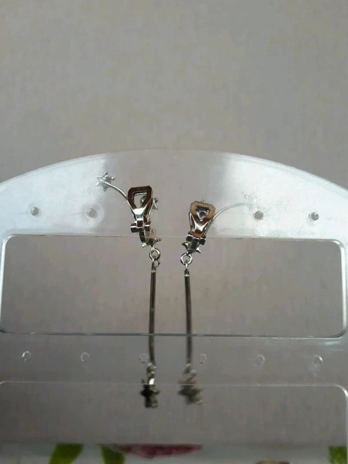 Boucles d'oreilles clips argenté étoiles - photo numéro 5