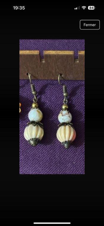Boucles d’oreilles style victorien bronze antique dorée et rose dorée