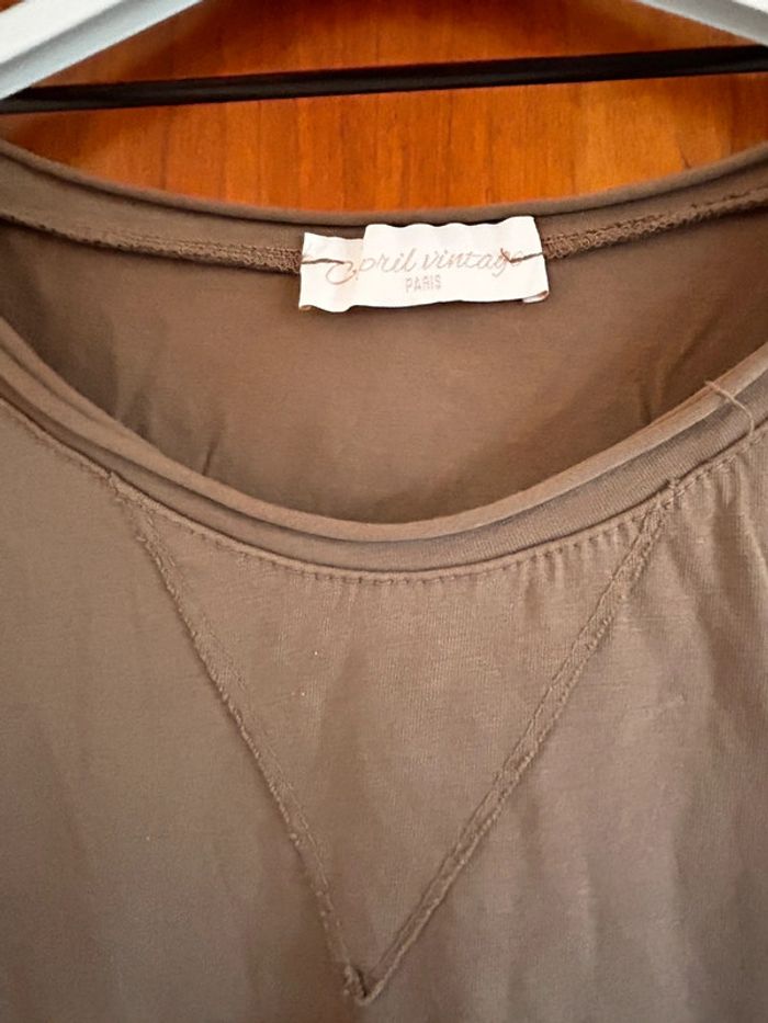 T-shirt manches longues beige skull April Vintage - photo numéro 3
