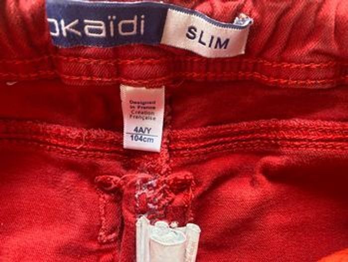 Jeans rouge slim 4 ans Okaidi - photo numéro 4