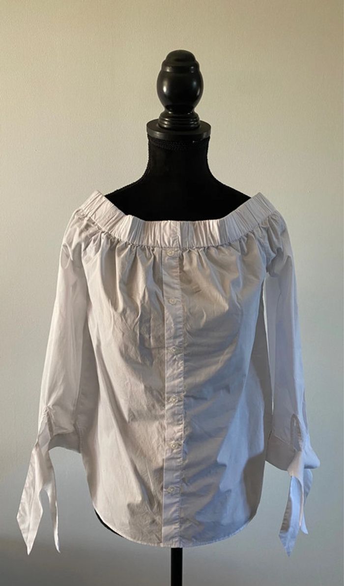 Chemise blouse Mango blanche taille XS épaules dénudées - photo numéro 8