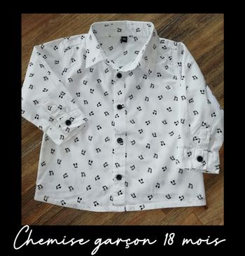 Chemise garçon 18 mois motif musique