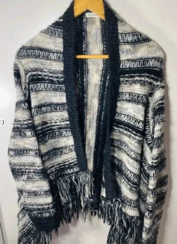 Gilet cardigan à franges femme taille 46 / vintage dressing
