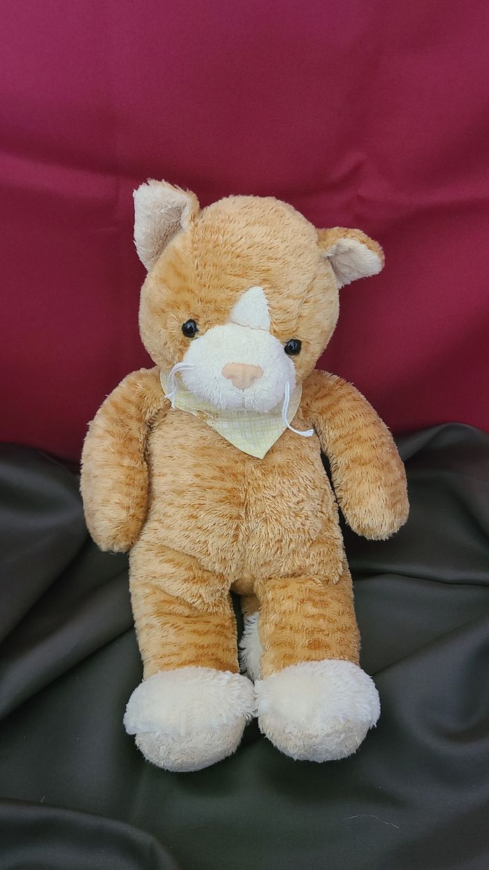 Peluche chat roux tigré Très doux Avec un foulard 30cm Althans - photo numéro 4