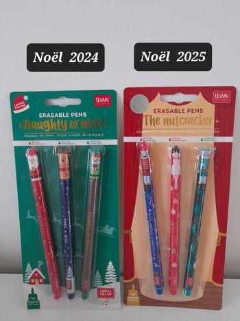 Coffrets stylos effaçables Legami Noël 2024 et 2025