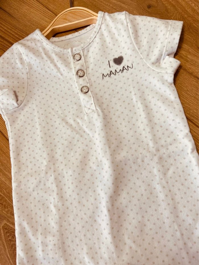 Taille 6 mois salopette d’été barboteuse garçon TAO blanche et grise * maman * 💙 - photo numéro 2