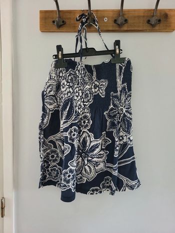 H&M dos nu bleu marine fleuri Taille M 38