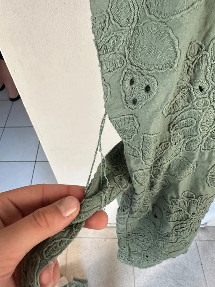 Combishort dentelle verte - Zara - photo numéro 3