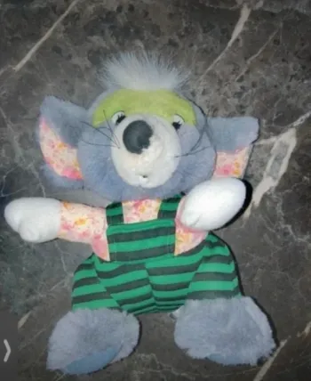 Peluche souris grise en très bon état