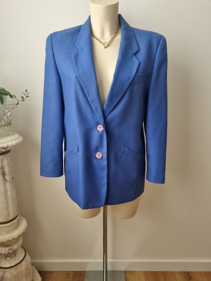 Veste blazer bleu violet vintage - photo numéro 2
