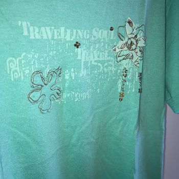 Teeshirt bleu. Lisa rose. 12 ans