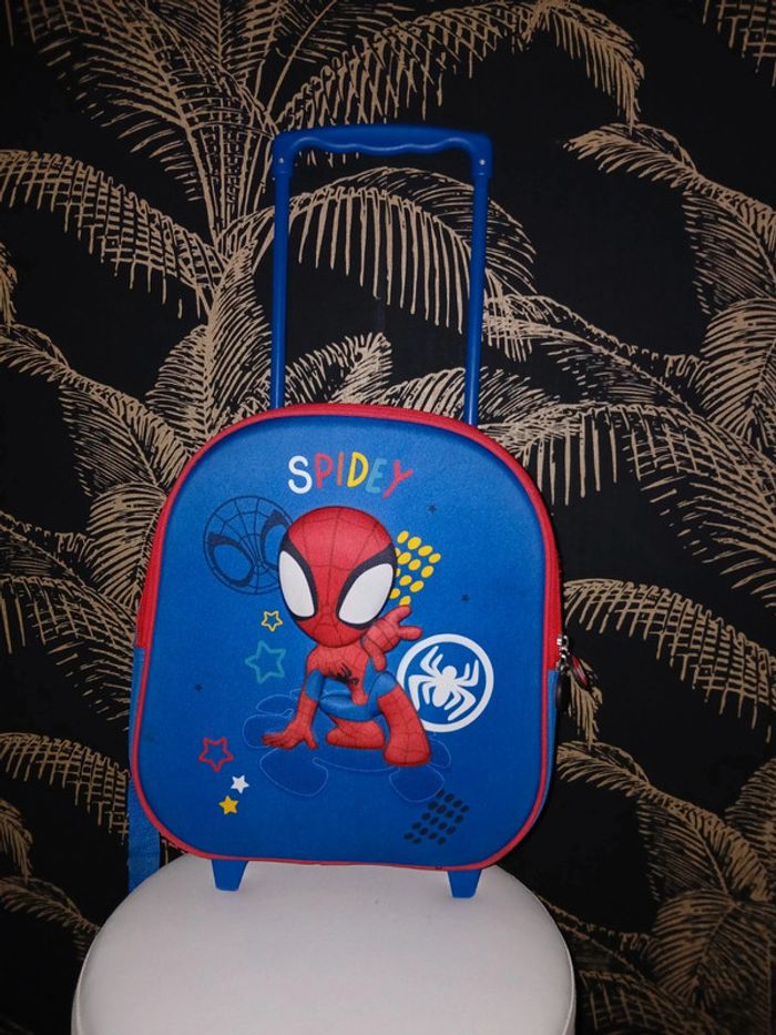 💙 Cartable à roulettes Spidey. - photo numéro 2
