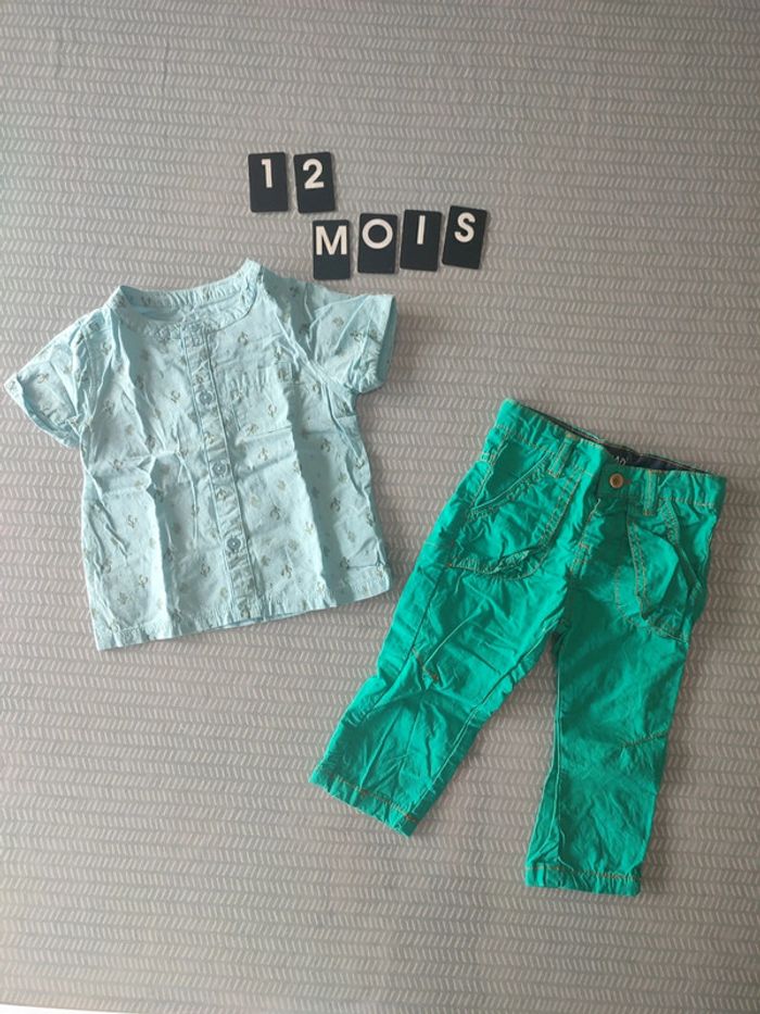 Ensemble chemise et pantalon été garçon 12 mois – Kimadi