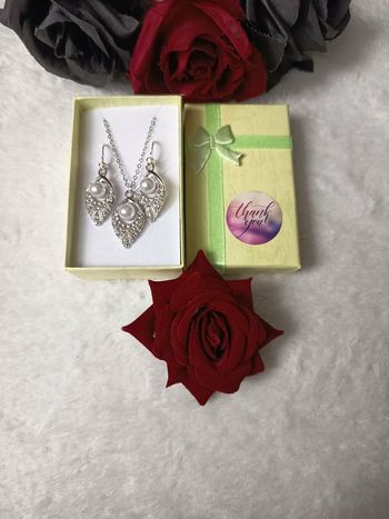 Ensemble bijoux pendentif argenté 