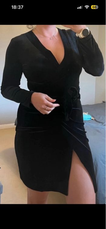 Robe portefeuille  en velours 
