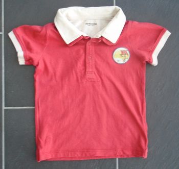 Joli polo rouge et beige garçon 2 ans (86 cm) Vertbaudet
