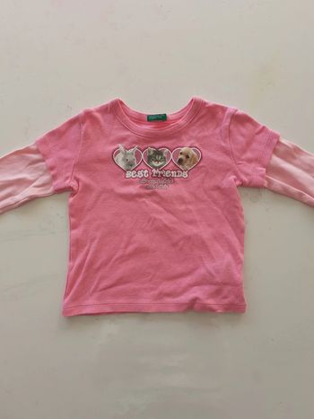 Tee-shirt fille rose 18 mois Benetton