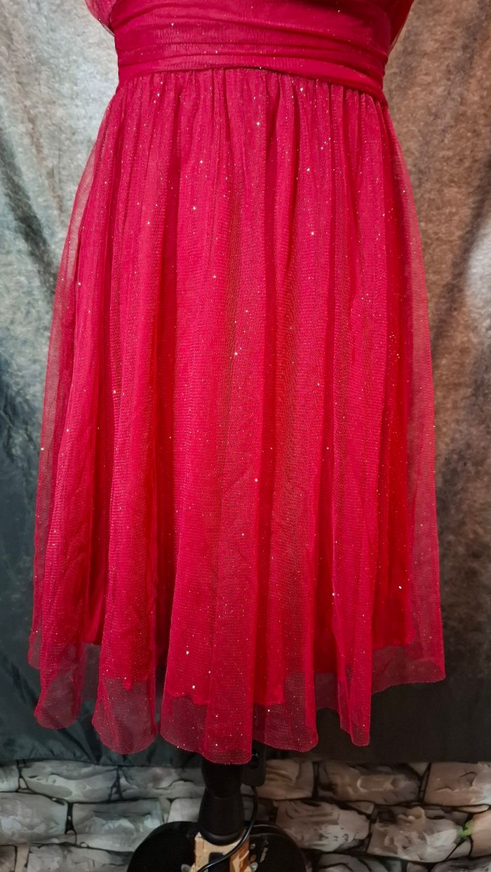 Robe bustier rouge brillante - photo numéro 3