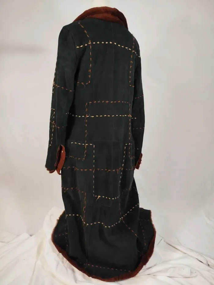 Manteau long suède -  Nicky Zed - Vintage Rétro pièce rare 70 s 80 s A268 - photo numéro 6